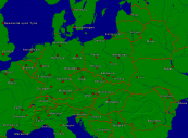 Europa-Mittel Städte + Grenzen 4000x2947